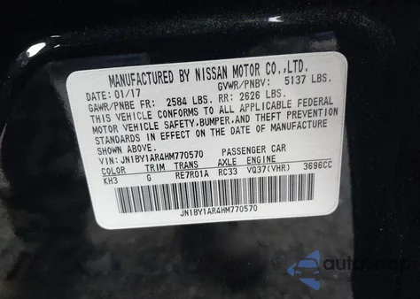2017 Infiniti Q70 3.7X from USA, damaged, VIN JN1BY1AR4HM770570